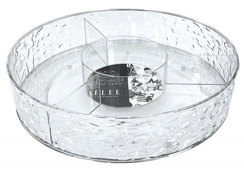 12 Pieces of Elle Glacial Rotaing Cosmetic Organizer Sectioned 9.8 X2.4 Inch