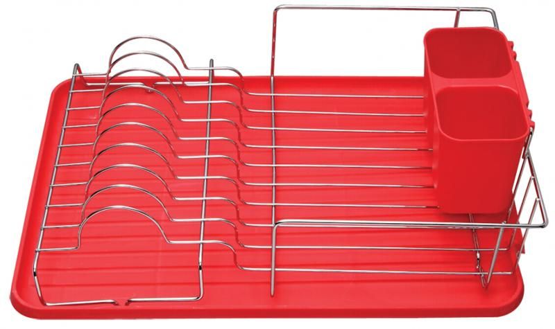 12 Pieces of Dish Rack Set With Cutlery Holder Red 12.5 X 14 X 5.5 Inches