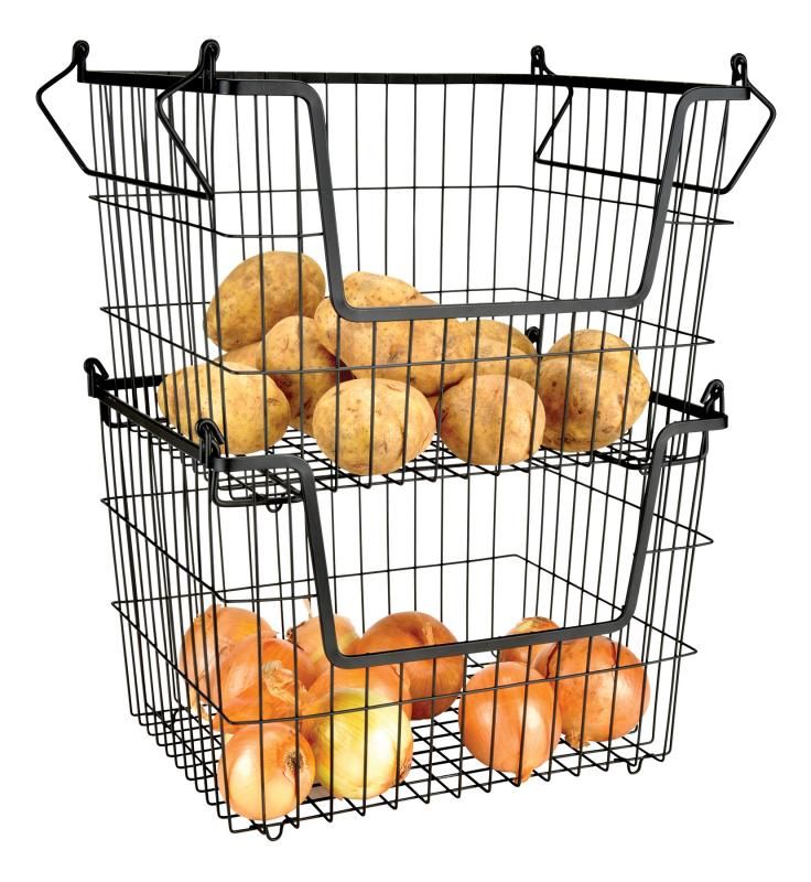6 Pieces of Stackable Storage Basket 7.75 X 7.75 X5"h