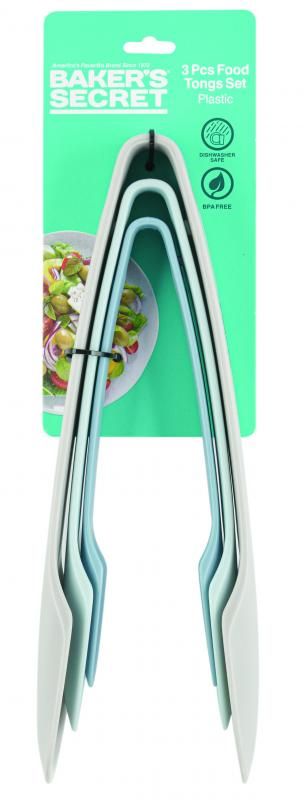 48 Pieces of 3pc Plastic Food Tongs Set