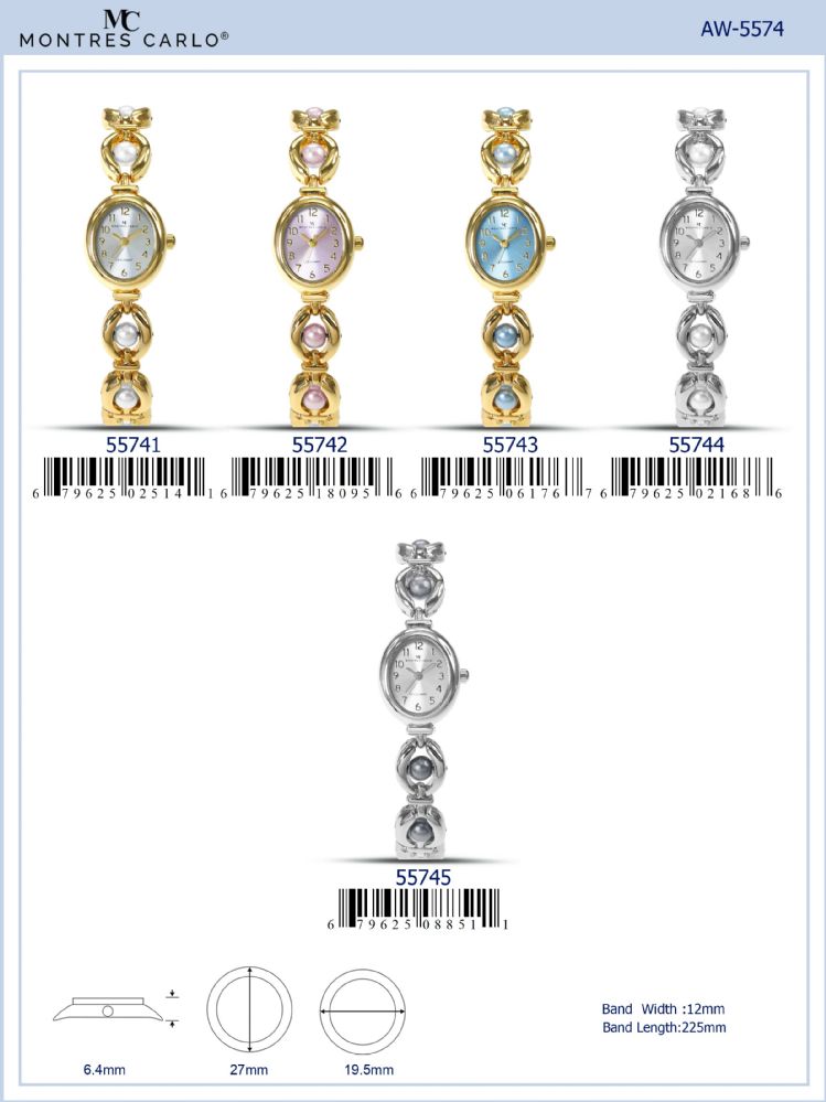 12 pieces of Ladies Watch - 55744 assorted colors
