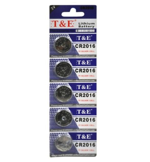 60 Pieces of 5pc 3v Button Battery Cr2016