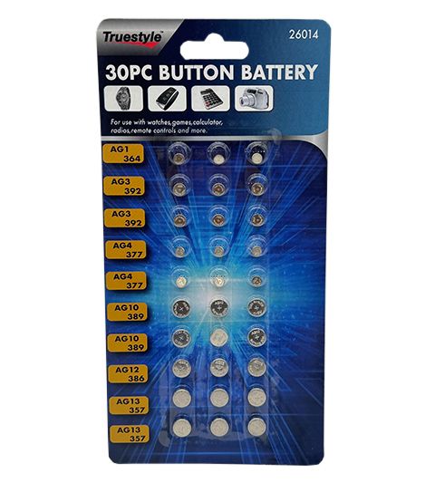 48 Packs of 30pc Button Battery Power Cell