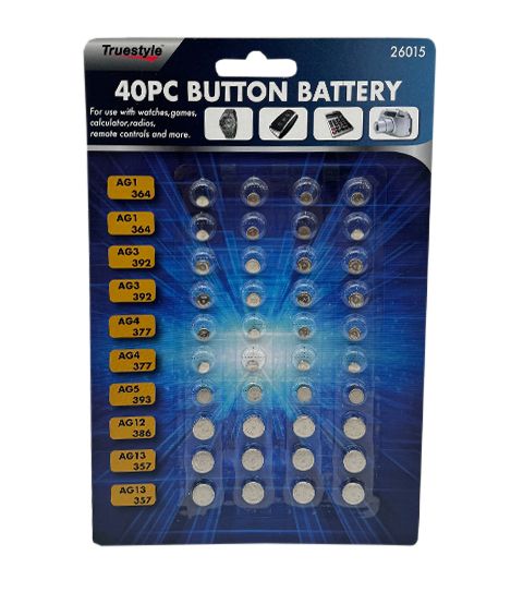 48 Packs of 40pc Button Battery Power Cell