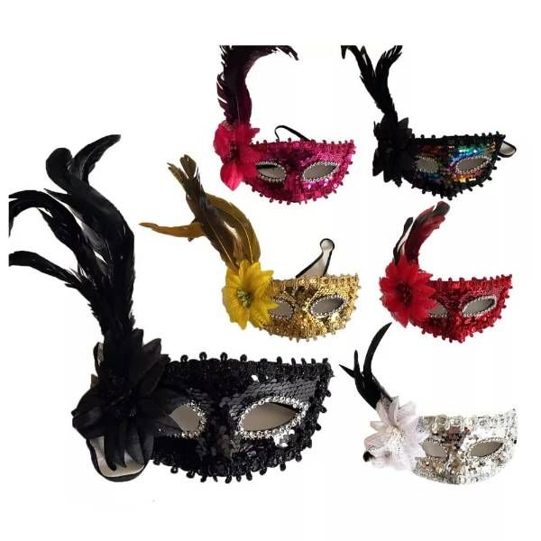 48 Pieces of Sequins & Feathers Mask
