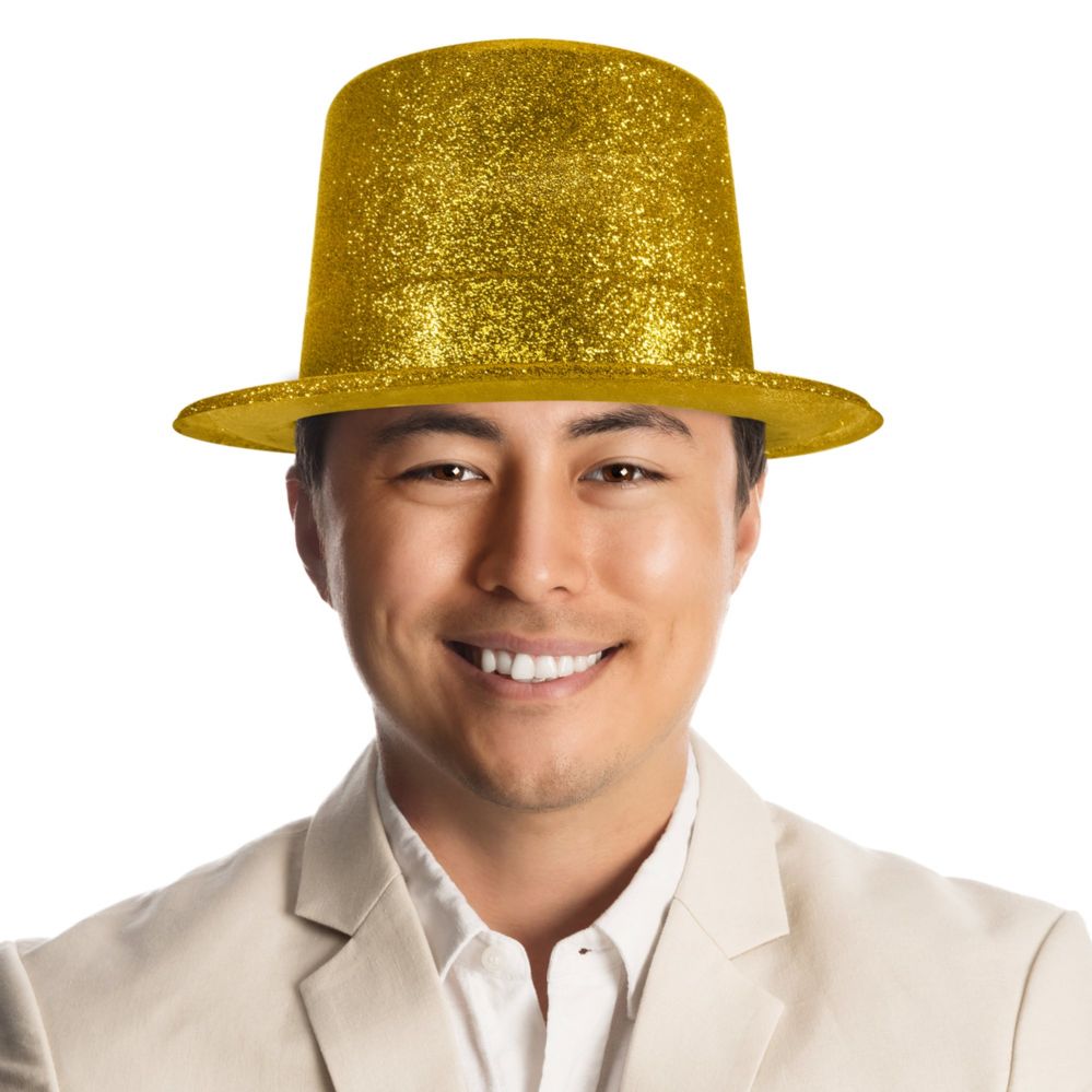 Bulk Gold Glitter Top Hat - Wholesale Sock Deals