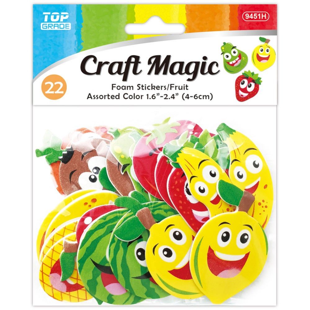 24 pieces Eva Sticker Fruit - Stickers - at - alltimetrading.com