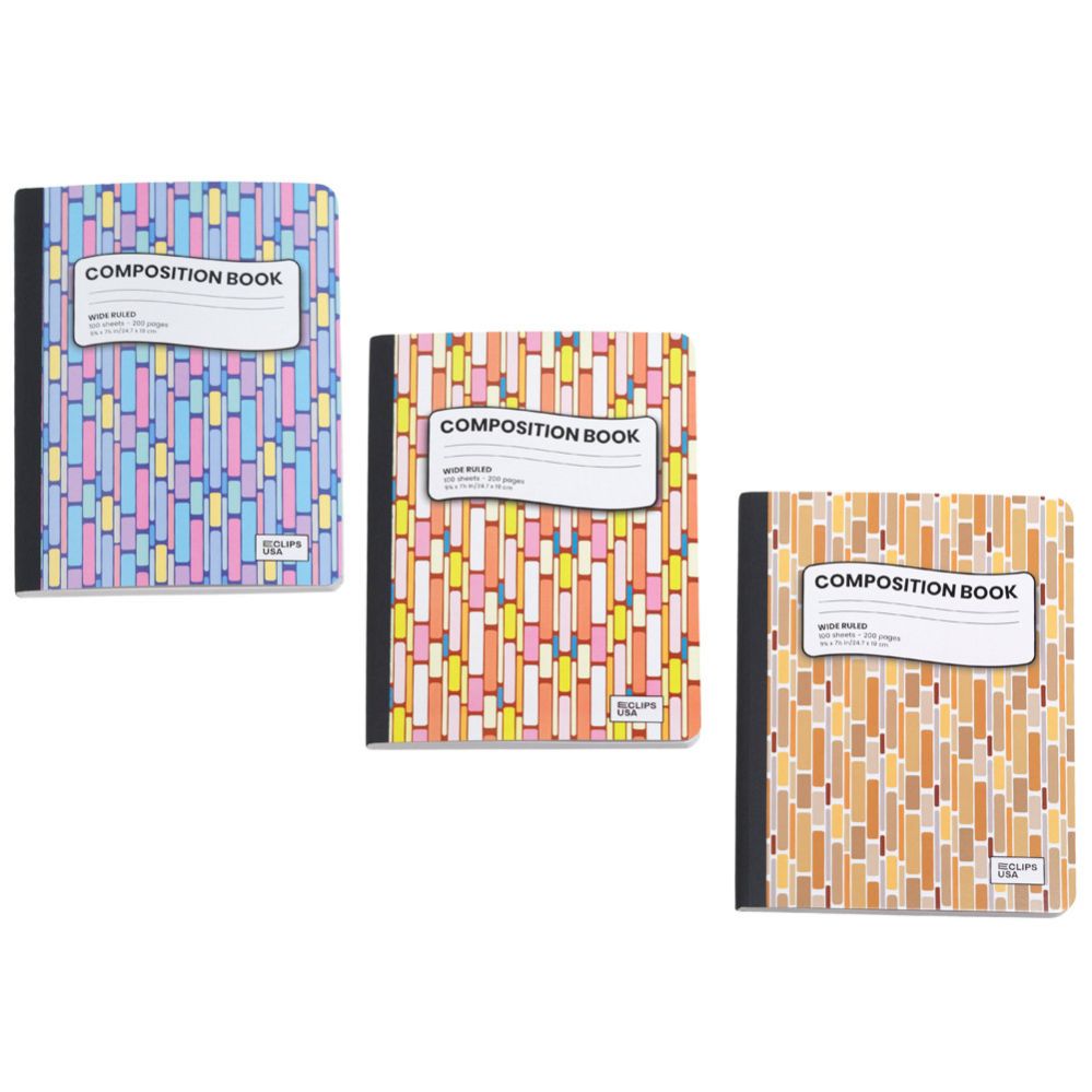 Geometry Block Notebook 48 pieces Notebook 100sheets/200pg Wide Ruled 9.75x7.5 In 3ast Colors ...