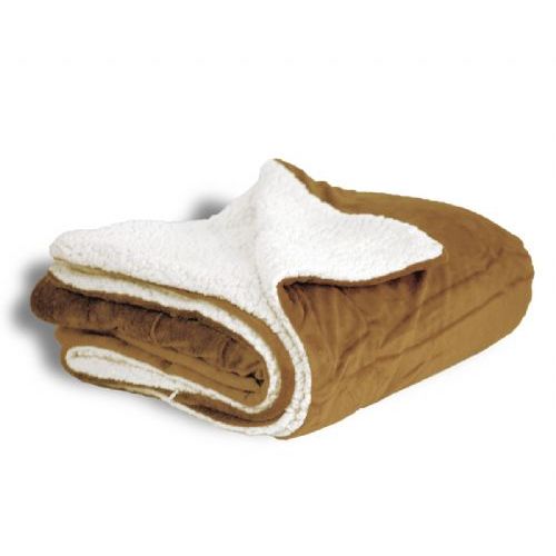 10 Pieces of Micro Mink Sherpa Blankets - Camel