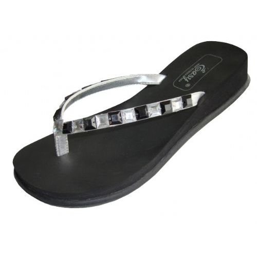 24 Pairs Lady Rhinestones Thong Sandal Size: 6-11 - Women's Flip Flops