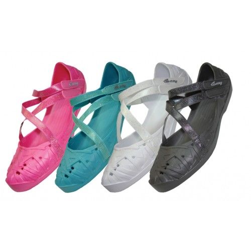 36 Wholesale Girls' CrisS-Cross Solid Color Shoes
