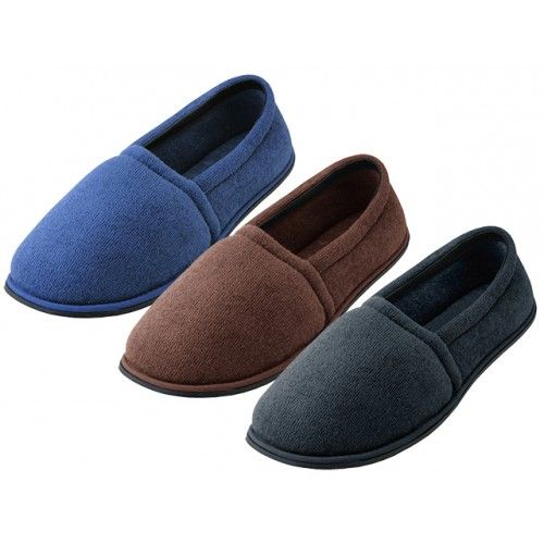 Wholesale Footwear Men's Cotton Terry Upper Close Toe And Close Back House Shoes