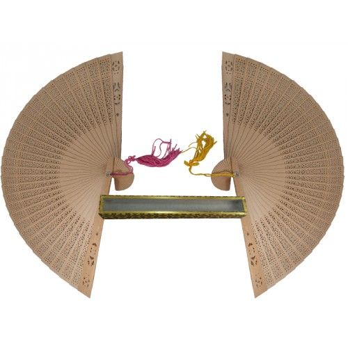 240 Pieces Fragrant Sandalwood Fans (design On Both Sides) - Costumes & Accessories