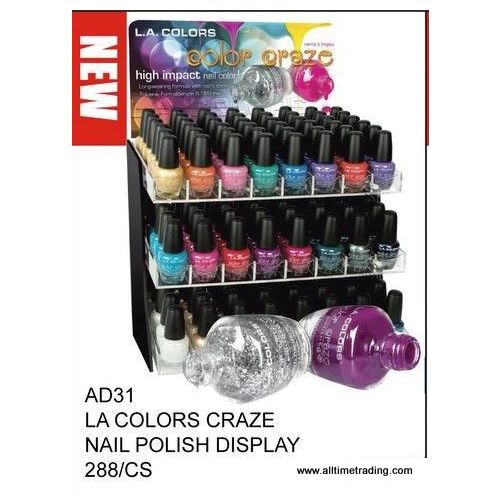 288 Pieces of La Color Craze Nail Polish With Display