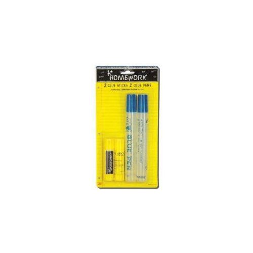 48 Wholesale Glue Pen - 1.69oz Ea - 2 Pk + Glue Stick -.28oz Ea -2 pk