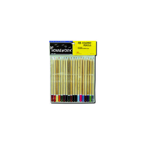 48 Wholesale Colored Pencils - 18 Pk - Natural Barrel - Asst. Cls.