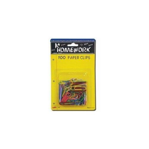 48 Pieces of Paper Clips - 100ct.-1.25 - Vinyl Asst.cls. - Carded