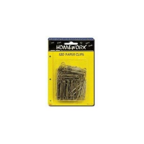 48 Pieces of Paper Clips - 120ct.-1.25 - Silver Metal - Carded