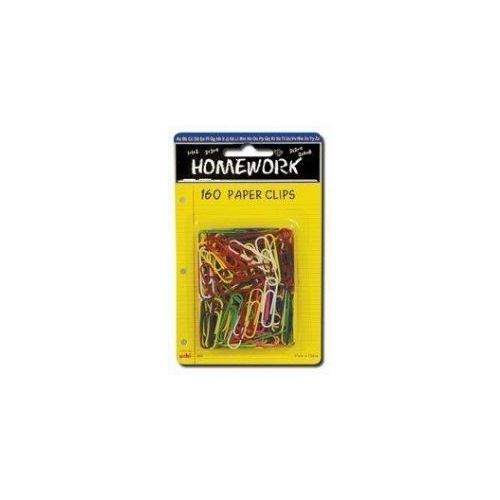 48 Pieces of Paper Clips - 160ct.-1.25 - Vinyl Asst.cls. - Carded