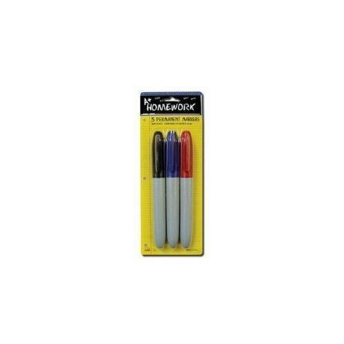 48 Pieces of Permanent Markers - 3 Pk - Black, Blue, Red -Inks
