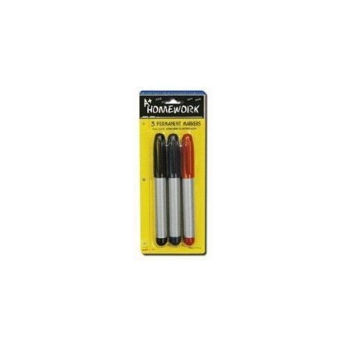 48 Pieces Permanent Markers - 3 Pk - Black, Blue, Red - Inks - Markers