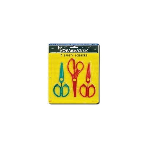 48 Pieces School Safety Scissors - 3 Pack - 5. - All Plastic Asst.cls. - Scissors