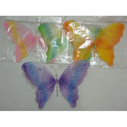 144 Pieces of 12"x9" Sheer Butterfly
