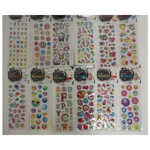 144 pieces of 3"x6.25" Puffy Sticker Sheets