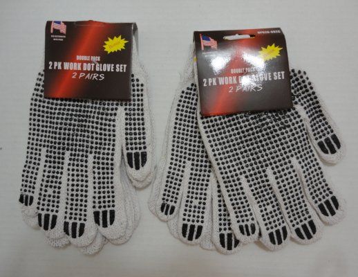 36 Pairs of 2pr White Beaded Work Gloves