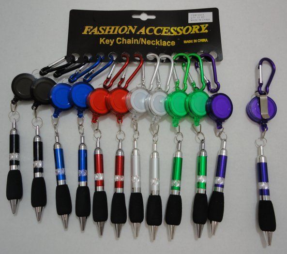 48 Pieces 3.5" Retractable Ink Pen Key Chains - Key Chains