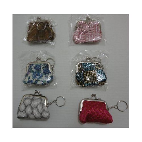 144 Pieces of 2.5"x2.5" Mini Key Chain Coin PursE-Assorted