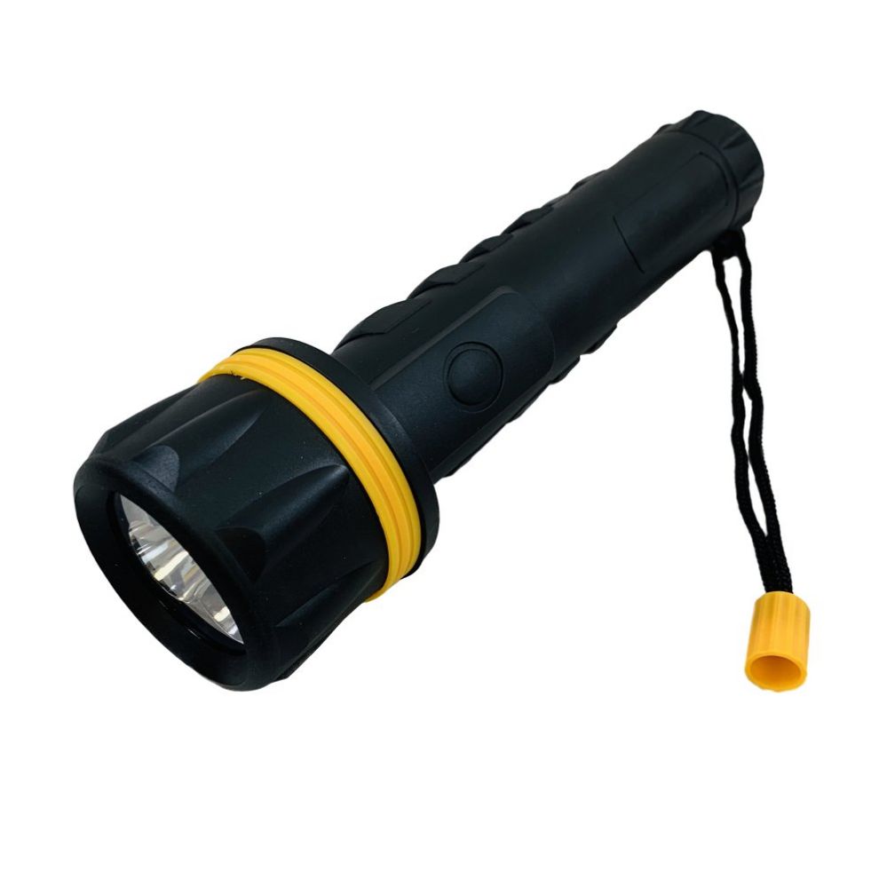48 Pieces of 9.75" 3 Led Flashlight [black With Yellow Accent]
