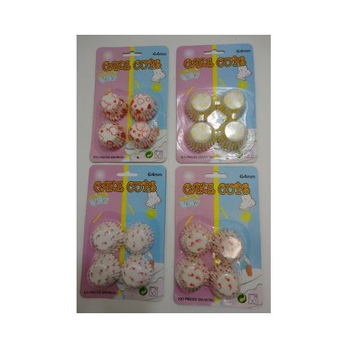 48 Wholesale 100 Piece Mini Printed Cup Cake Liners