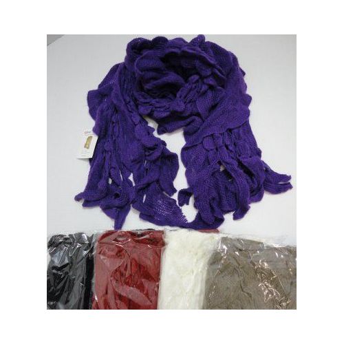 72 Pieces Ruffle Knit Scarf - Winter Scarves