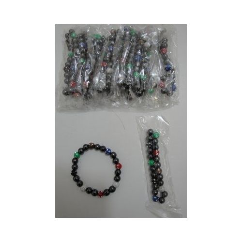 72 Pieces of 7" Magnetic BraceleT-Round Sparkle Beads