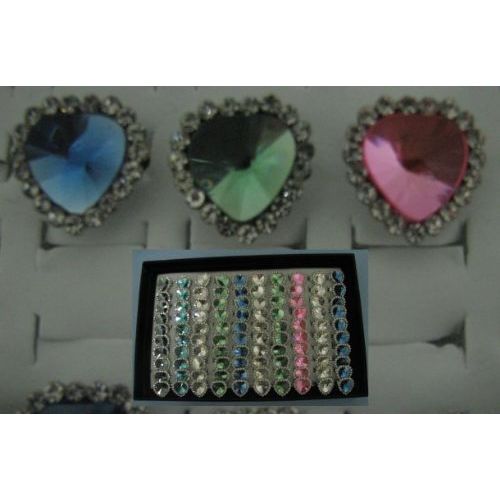 100 Pieces of Adjustable RinG-Tear Drop With 19 Stones