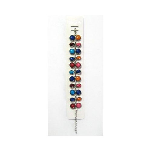 72 Pieces of BraceleT-Multicolor Round & Teardrop Stones