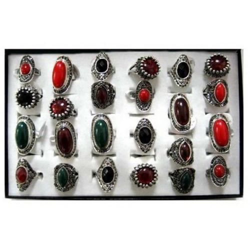 216 Pieces of RingS-Red/green/brown Stone