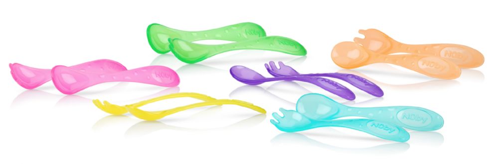 72 pieces Nuby Wash Or Toss Forks And Spoons (16-Pk) - Baby Utensils