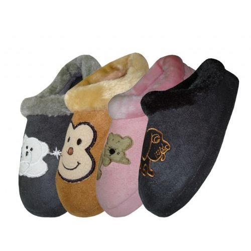 Wholesale Footwear Children's Animal Embroidered House Slippers