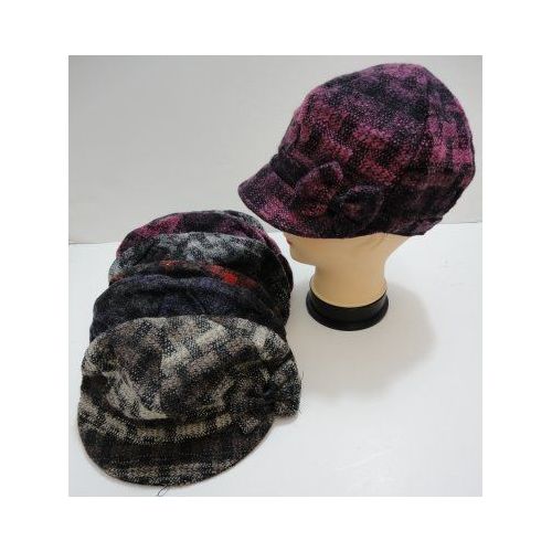 60 Pieces of Ladies Plaid Cap With Bow