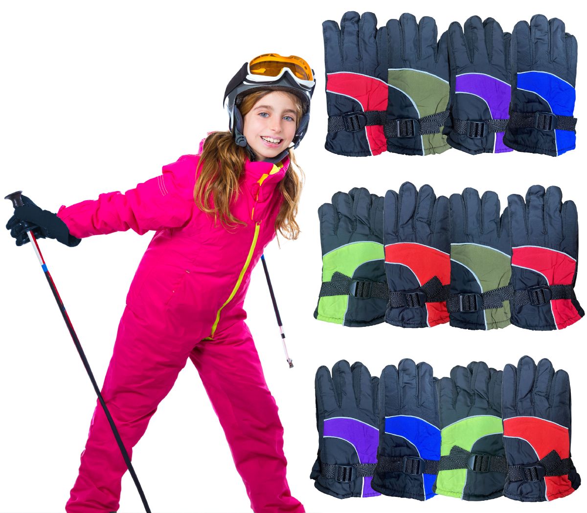 ALLTIMETRADING 36 Pairs Yacht Smith Kids Thermal Sport Winter Warm Ski Gloves Kids Winter Gloves