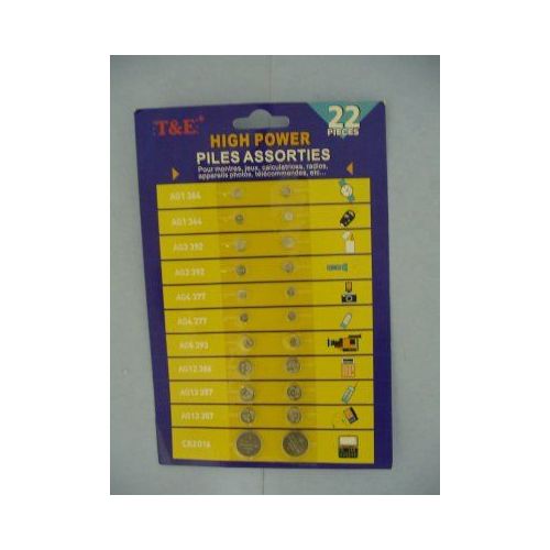 144 Pieces of 22pc Assorted Button Cell Batteries