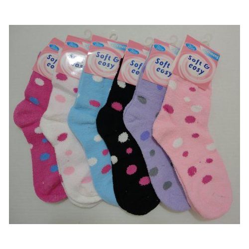 60 Pairs of Womens Super Soft Fuzzy Socks Polka Dot Pattern Size 9-11