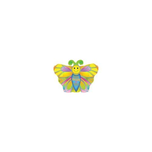100 Wholesale Mylar 18" Ds - Happy Birthday Petite Butterfly