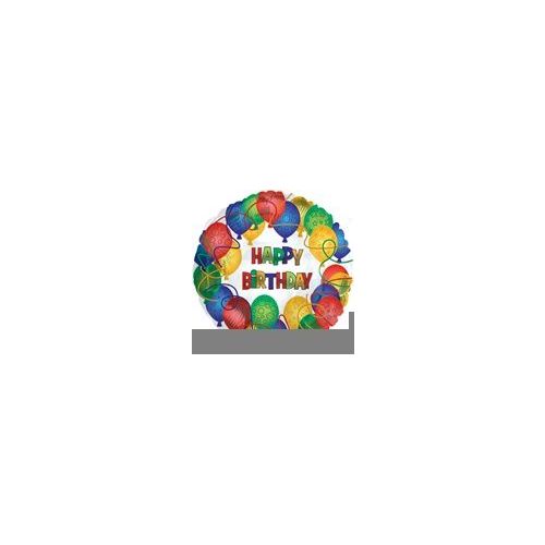 100 Wholesale Mylar 18" Ds - Happy Birthday Pattered Balloons