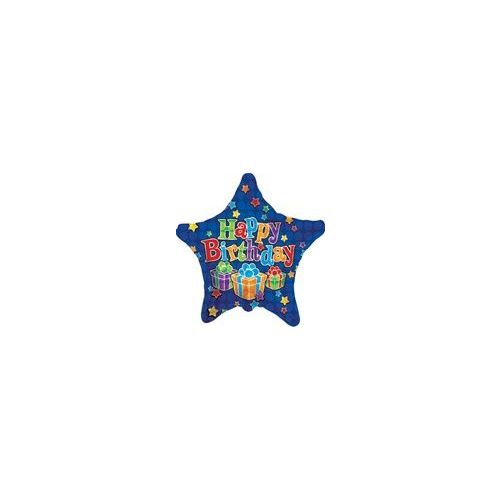 500 Pieces Mylar 18" Vlu Ds - Birthday Big Dots Star Blue - Balloons & Balloon Holder