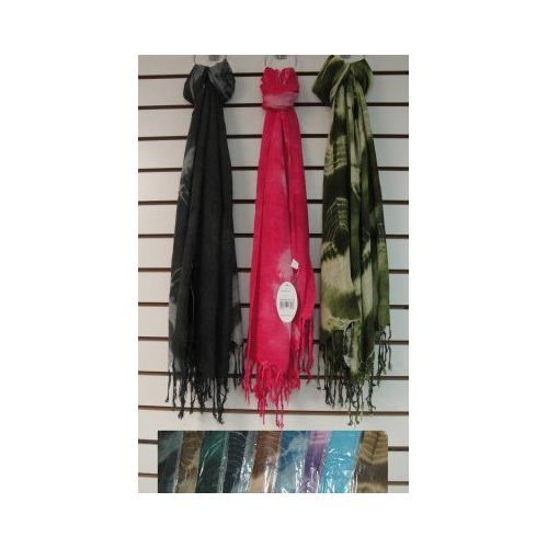 72 Pieces of Scarf With FringE-Single Color Tie Dye