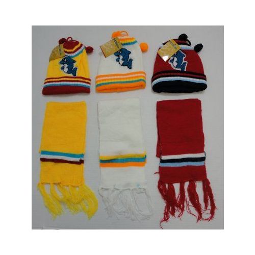 144 Pieces Baby Knit Cap With ScarF--Dolphins - Junior / Kids Winter Hats