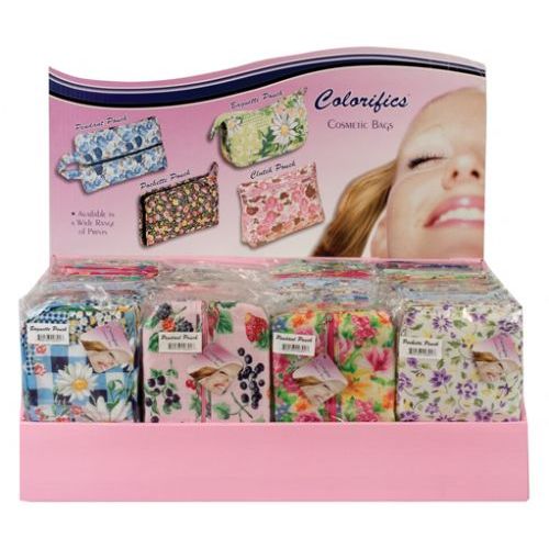 72 Wholesale Fabric Cosmetic Bags In Display Box